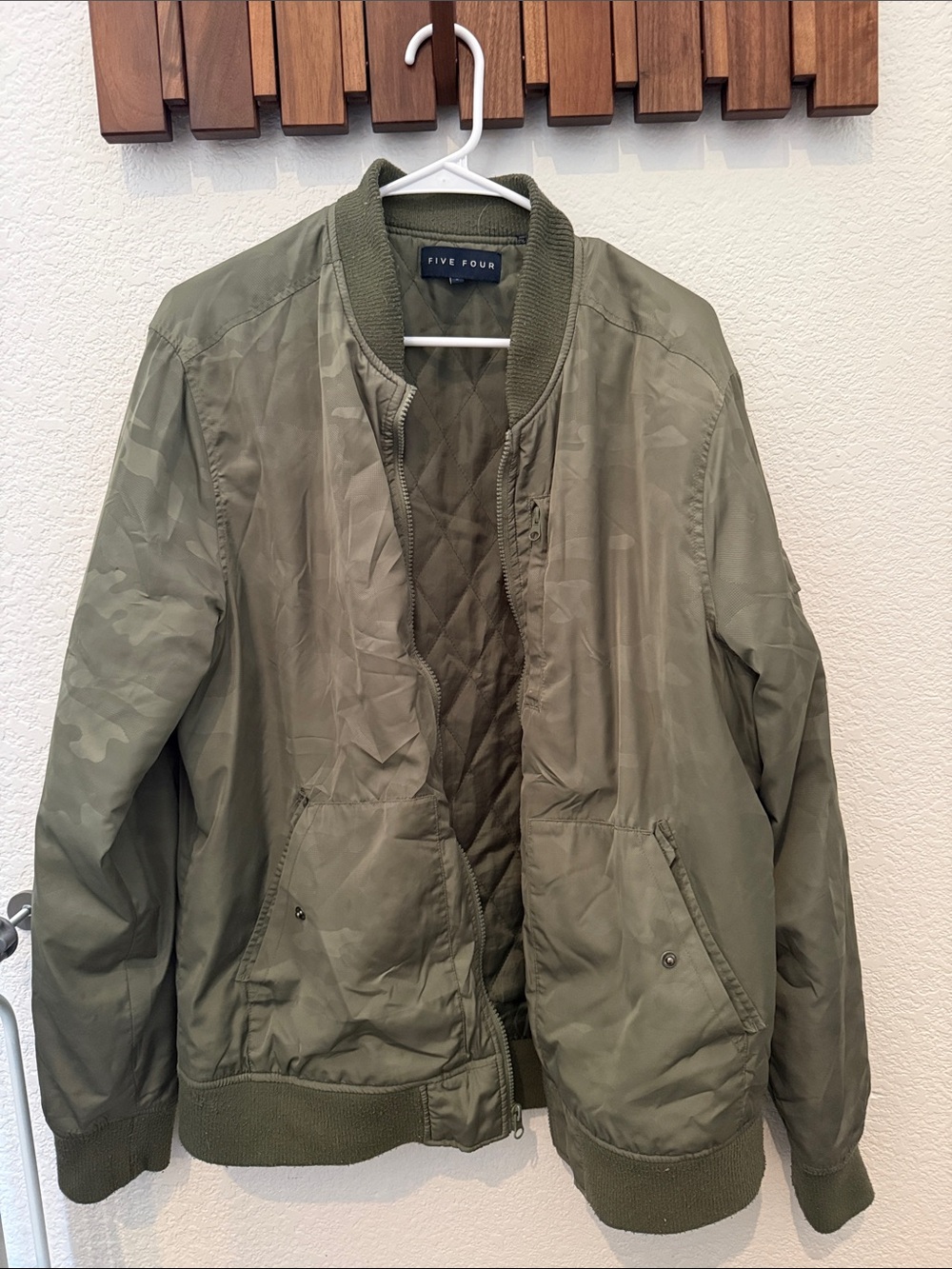 Five Four Olive Bomber Jacket with Quilted Lining